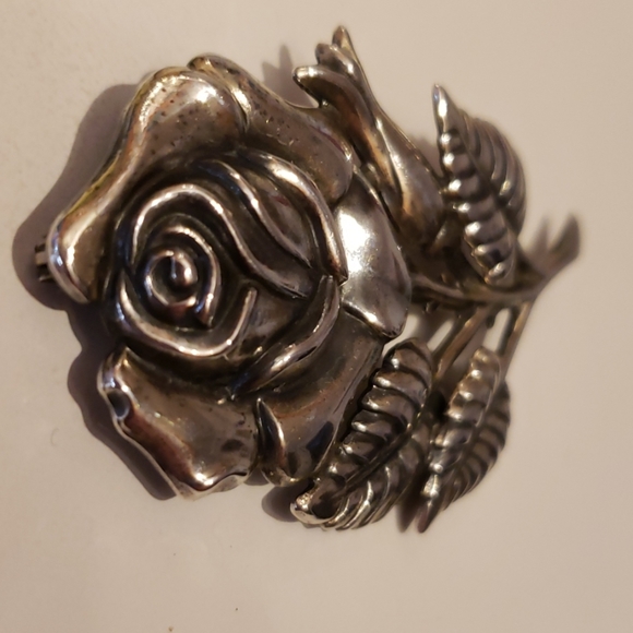 Jewelry Antique Sterling Silver Rose Pin Poshmark
